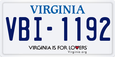 VA license plate VBI1192