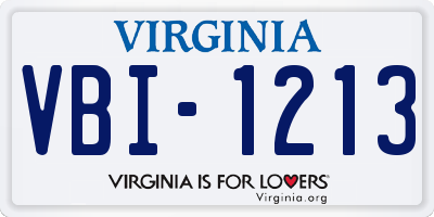 VA license plate VBI1213