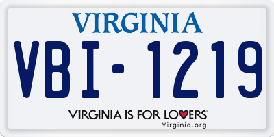 VA license plate VBI1219