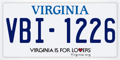 VA license plate VBI1226