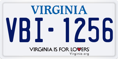 VA license plate VBI1256