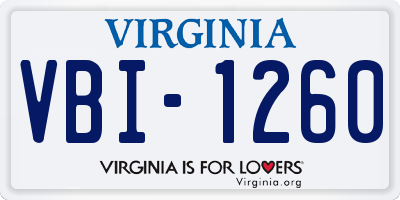VA license plate VBI1260