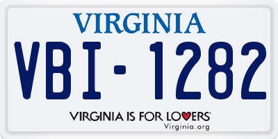 VA license plate VBI1282