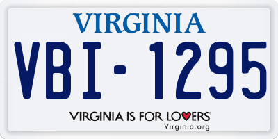 VA license plate VBI1295