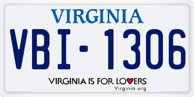VA license plate VBI1306