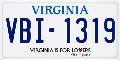 VA license plate VBI1319