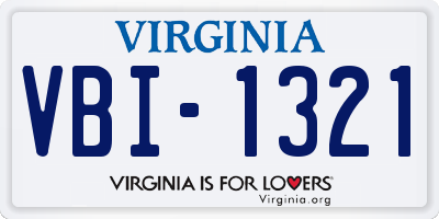 VA license plate VBI1321