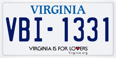 VA license plate VBI1331