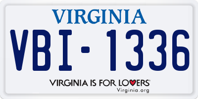 VA license plate VBI1336