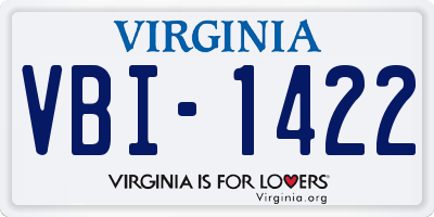 VA license plate VBI1422