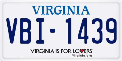 VA license plate VBI1439
