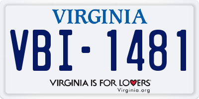 VA license plate VBI1481