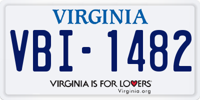 VA license plate VBI1482