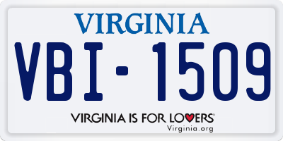 VA license plate VBI1509
