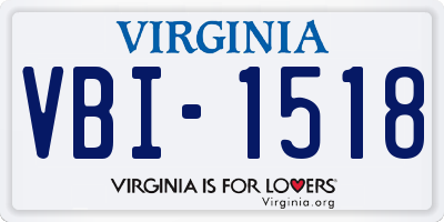 VA license plate VBI1518