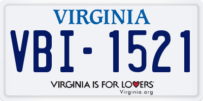 VA license plate VBI1521