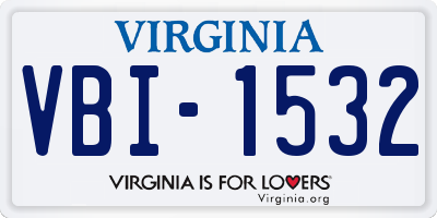 VA license plate VBI1532