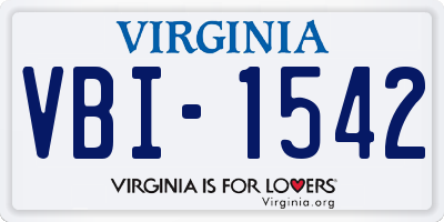 VA license plate VBI1542