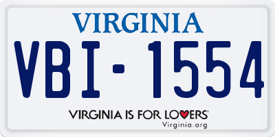 VA license plate VBI1554