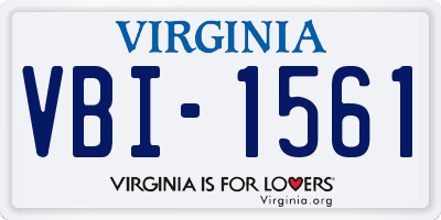 VA license plate VBI1561