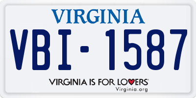 VA license plate VBI1587