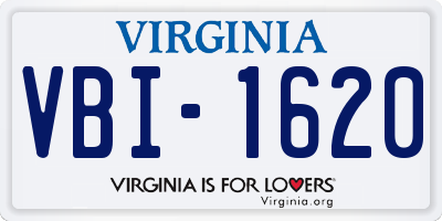 VA license plate VBI1620