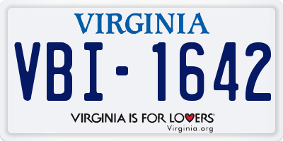 VA license plate VBI1642