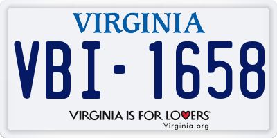VA license plate VBI1658