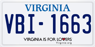 VA license plate VBI1663