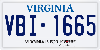 VA license plate VBI1665