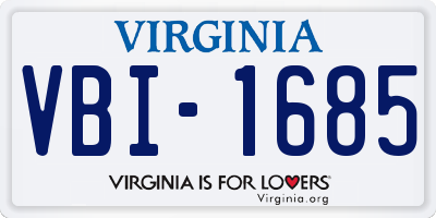 VA license plate VBI1685