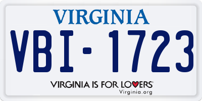 VA license plate VBI1723