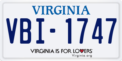 VA license plate VBI1747