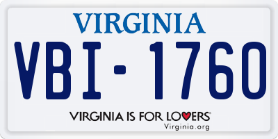 VA license plate VBI1760