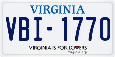 VA license plate VBI1770