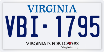 VA license plate VBI1795