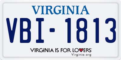 VA license plate VBI1813