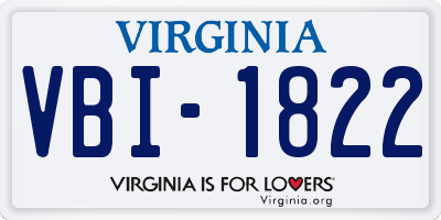 VA license plate VBI1822
