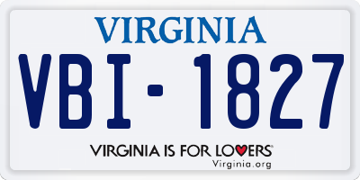 VA license plate VBI1827