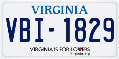 VA license plate VBI1829