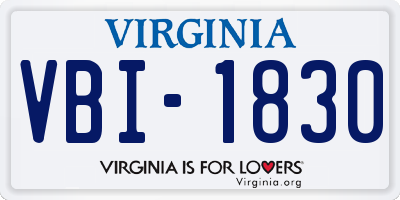VA license plate VBI1830
