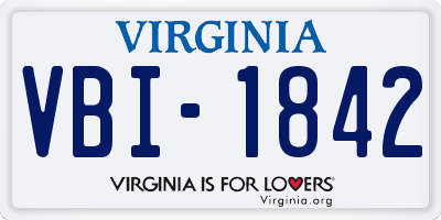 VA license plate VBI1842
