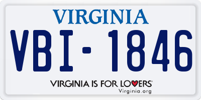 VA license plate VBI1846