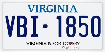 VA license plate VBI1850
