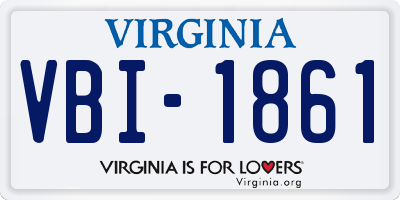 VA license plate VBI1861