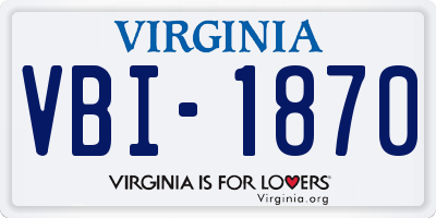 VA license plate VBI1870