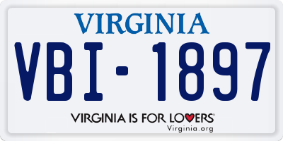 VA license plate VBI1897