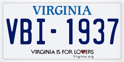VA license plate VBI1937