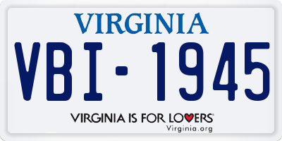 VA license plate VBI1945