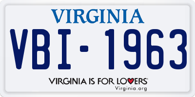 VA license plate VBI1963
